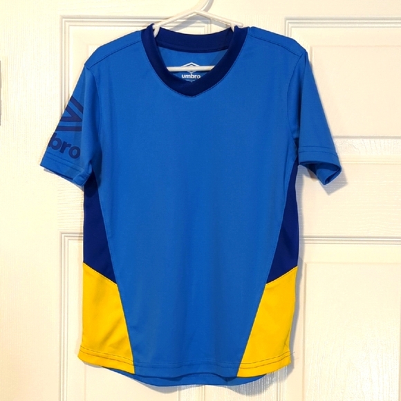 Umbro Other - Umbro Blue and Yellow Athletic Soccer Shirt NWOT Boys Size Small